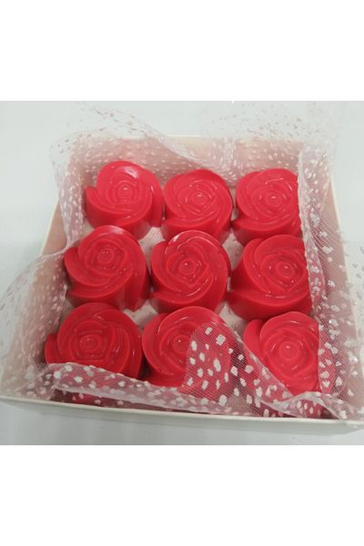 Dolce Soap - Scented Ornamental Soap - Rose 9 Pieces Red-3cm*2cm