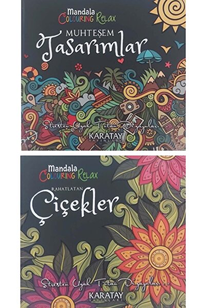 Karatay Yayınları Karatay Mandala Boyama Kitabı Seti 2 Adet (Tasarımlar+çiçek...
