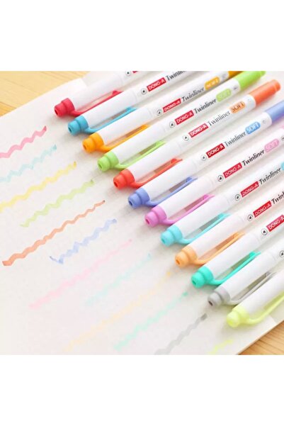 Dong-A Twinliner Soft Fosforlu Kalem Çift Taraflı 12 Adet