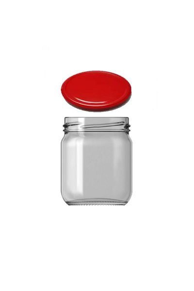 Paşabahçe Glass Jar 210 Cc Red Lid 6 Pieces Spice
