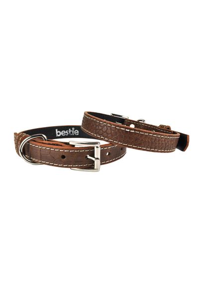 Bestie Panama Medium Leather Dog Collar 45 cm