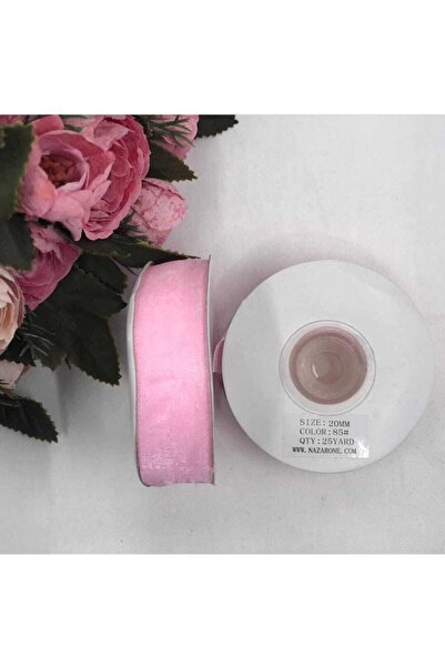 Nazar 2 Cm 25 Metri Panglică Organza Roz Bebeluş Ornament Magnet pentru Bebeluş, Nuntă, Zi de Naştere, Ornamente Hobby - K