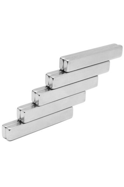 Dünya Magnet 5 Adet Çok Güçlü 50mm X 10mm X 5mm Köşeli Süper Güçlü Neodyum Mı...