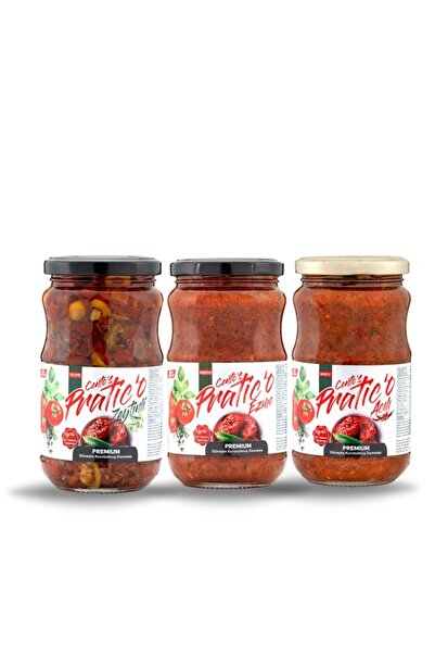 CENTO'S PRATIC'O Güneşte Kurutulmuş Domates 3'lü Set(EZME-ACILI-ZEYTİNLİ) 3 X 370 Cc