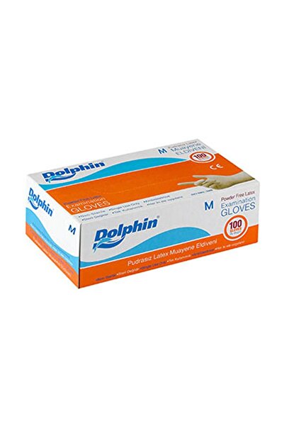 Dolphin قفازات لاتكس بيضاء خالية من البودرة (م) عبوة 4 عبوات (400 قطعة)