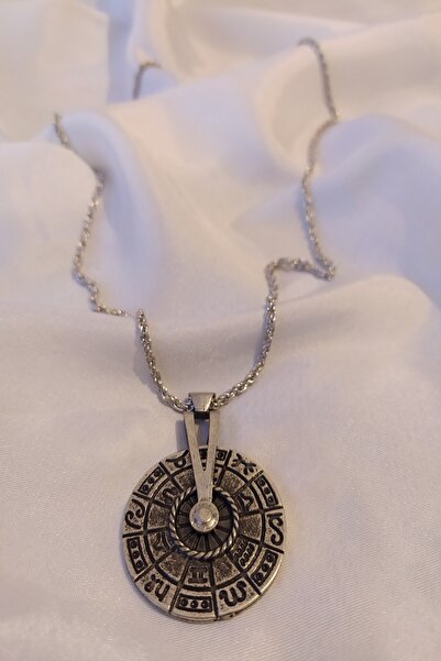 KOBA Unısex Gümüş Kaplama Güneş Saati Kolye