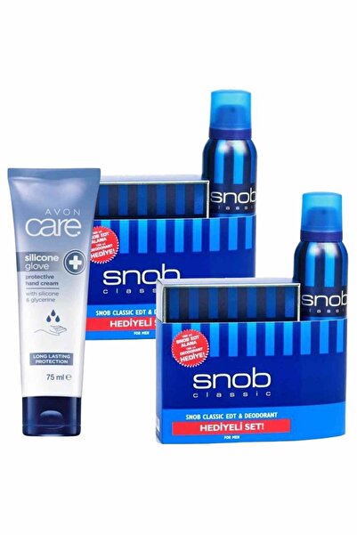 Snob Classic Edt Parfüm + Deo Erkek Set 2 Adet +( Silikon Ve Gliserin Özlü El...