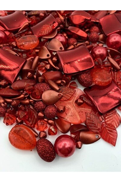 Hedef Bijuteri Bileklik,kolye,anahtarlık Yapımı Için,kırmızı Renk Karışık Sim...