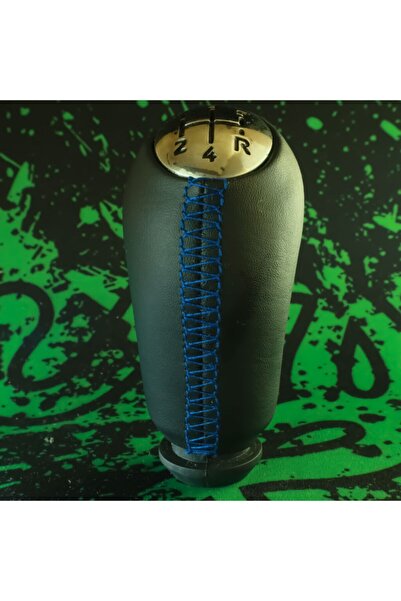 AutoAll Megane 2 3 Kangoo 2 3 Clio 3 4 Deri Mavi İp Dikişli Vites Topuzu