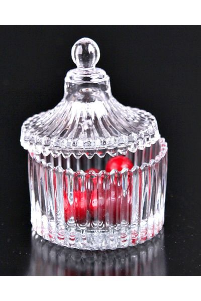 Bastonlu Crystal Mini Glass Sugar Bowl