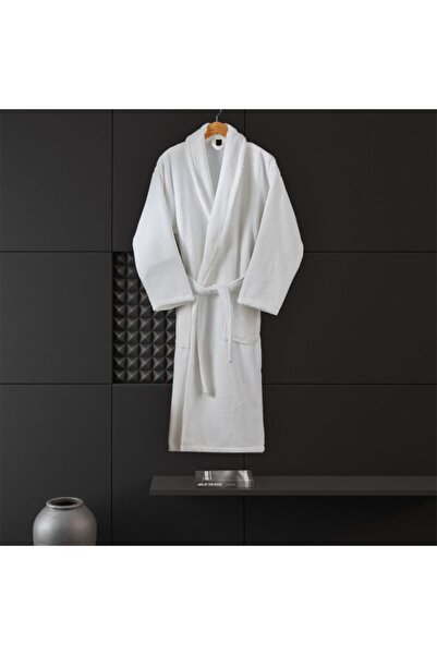 İzgi Concept Micro Cotton Білий колір Халат з високою поглинаючою здатністю L-xl