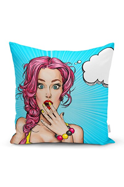 Realhomes Față de pernă decorativă din piele de căprioară cu model pop art cu...