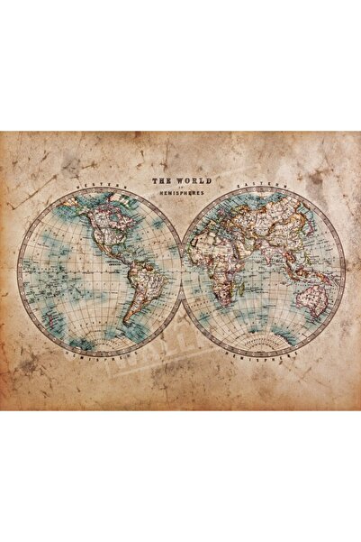 Pluswall Vintage Dekoratif Dünya Haritası Duvar Kağıdı