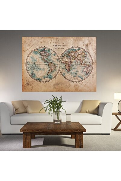 Pluswall Vintage Dekoratif Dünya Haritası Duvar Kağıdı