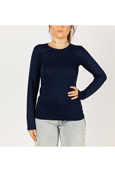 nacar çarşı Жіночий боді з круглим вирізом і довгими рукавами