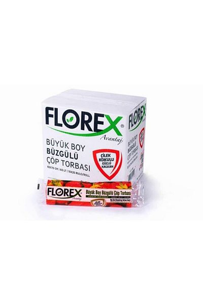 Florex Strawberry Scented Drawstring Large Size Trash Bag 130Gr 1 Box (250 Pieces)