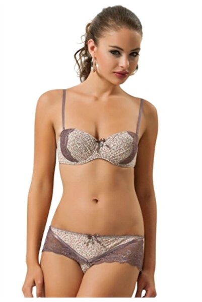 NBB Sütyen Takımı Mor Çiçekli