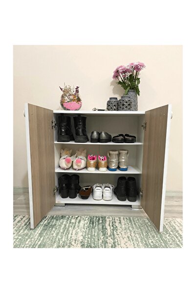 IRMAK MOBİLYA Cordoba Ayakkabılık Çok Amaçlı Dolap 2 Kapaklı 3 Raflı Mutfak Hol Banyo Balkon Ofis
