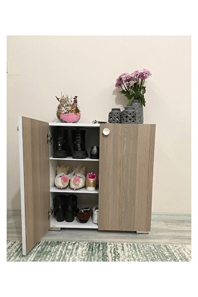 IRMAK MOBİLYA Cordoba Ayakkabılık Çok Amaçlı Dolap 2 Kapaklı 3 Raflı Mutfak Hol Banyo Balkon Ofis