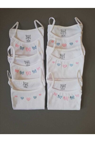 bejamonti Tricou pentru fetiță cu curea de frânghie brodat coaste 0165 Pachet...