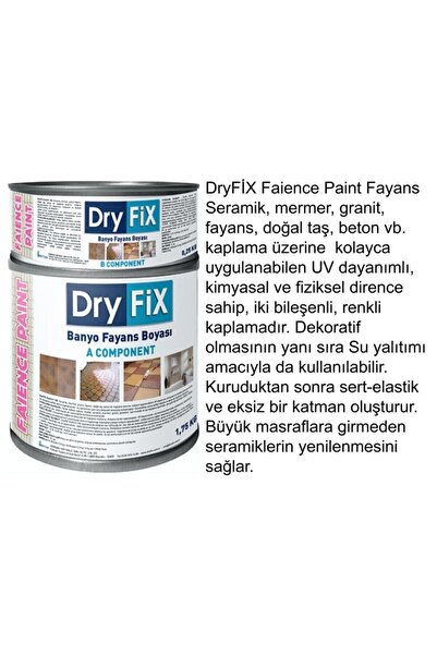 Dryfix Dryfıx Fayans Boyası Beyaz 2kg+sıvı Cam 2kg-hem Boyama Hem Koruma-fayanslarınızı Boyayın Ve Koruyun