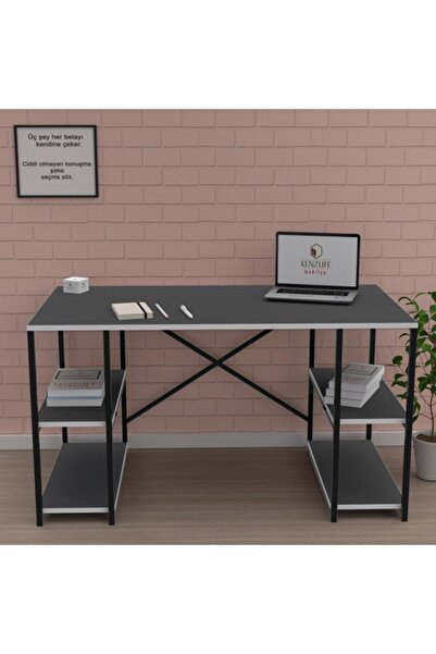 Kenzlife ofis masası miyako 075*170*80 grisyh tekerlekli bilgisayar çalışma büro
