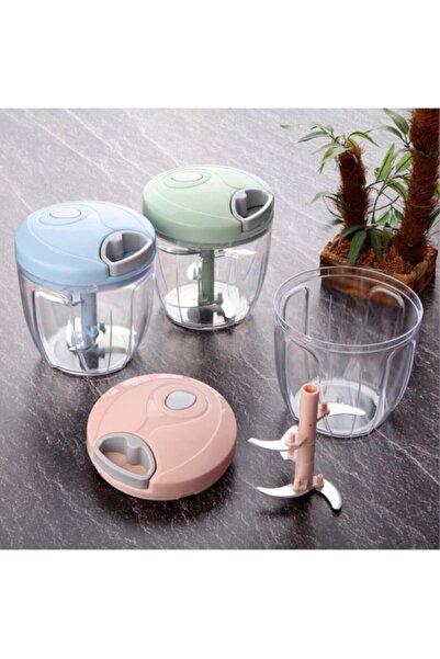 Genel Markalar Büyük Boy 5 Bıçaklı Rondo Ipli Çekmeli Sebze Doğrayıcı El Blender