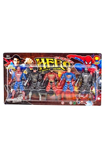 Genel Markalar Örümcek Adam, Batman, Superman, 5 Figürlü Oyuncak Kahramanlar Set