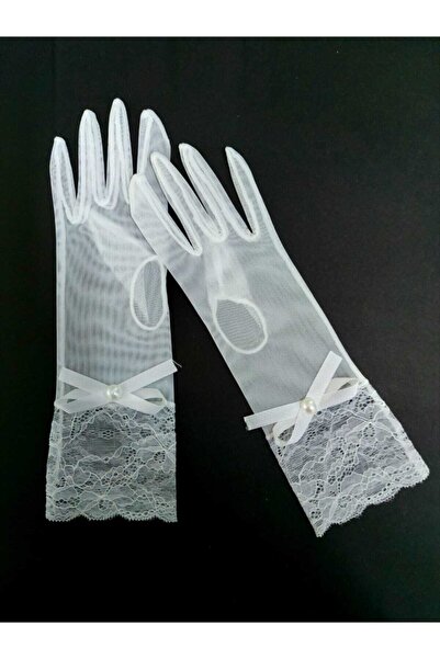 beyaz aksesuar Mănuși de mireasă