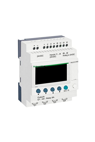 Schneider Electric Schneider SR2B121BD 8 Giriş 4 Çıkış Zelio Logic Akıllı Röle 24V