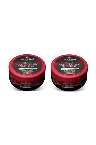 Black Red Clay Face Mask with Forest Fruits 400 gr 2 Pieces