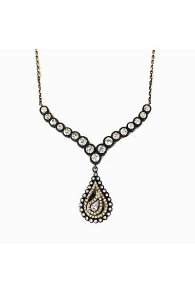 Aşina Gümüş Yeni Yıl Hediyesi Kadın Altın Su Yolu Damla Elmas Montür Gerdanlı...