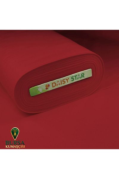 Bursa Kumaşçısı Duck Linen Fabric Solid Colors Red