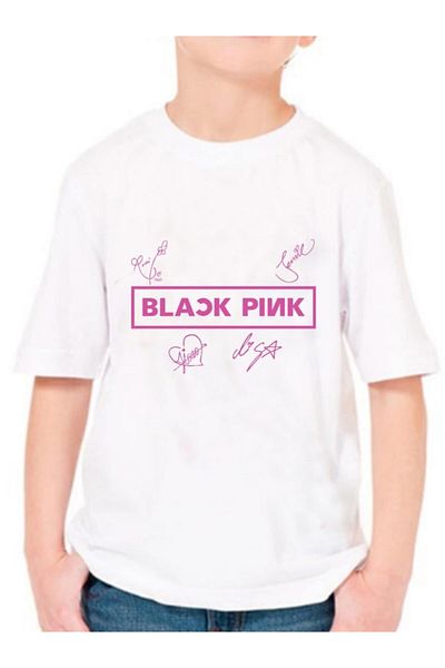 GC GÖKHAN CLUB Unisex Παιδικό λευκό μαύρο ροζ μπλουζάκι με στάμπα