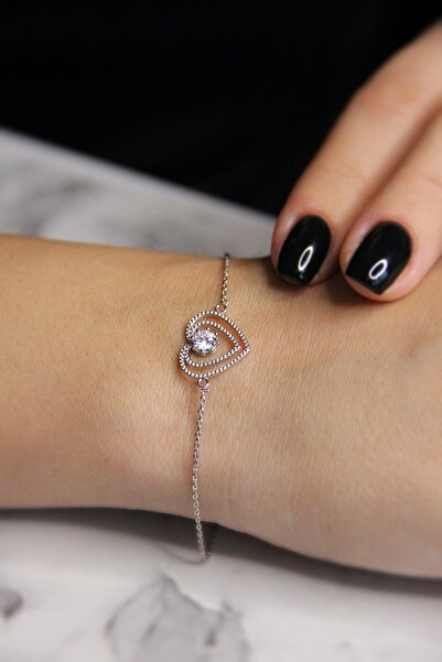 Argentum Concept 925 Ayar Gümüş Kalp Bileklik - B013301