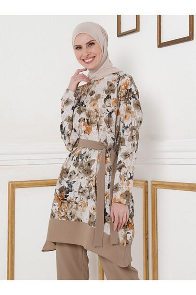 Tavin Women's Mink Tunic Trousers Double Set