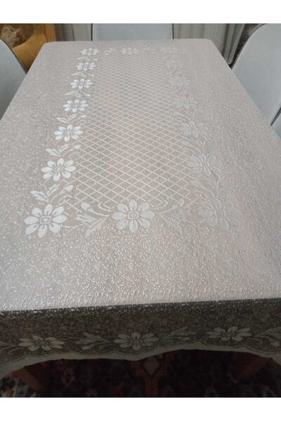 Üçbey Ecru Knitted Table Cloth