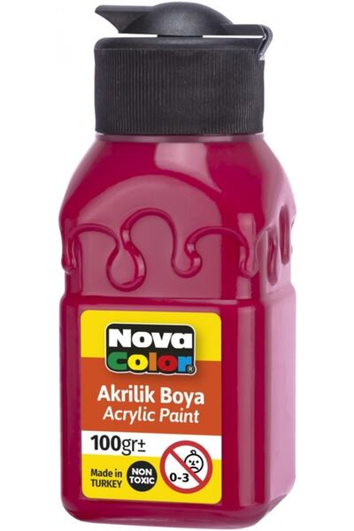Nova Color Nc-2023 Akrilik Boya Şişe 100 Gr Ateş Kırmızısı