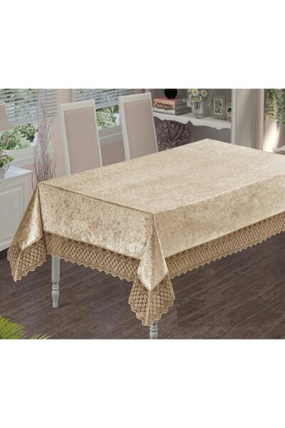 çağ tekstil Nazende Model Velvet Edge Laced Vip Quality Tablecloth