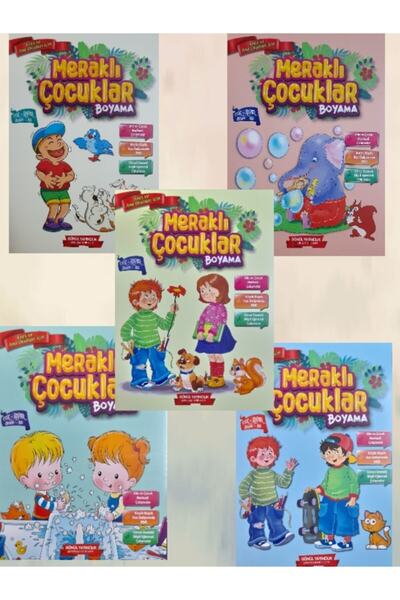 GÖNÜL YAYINCILIK Curious Kids Coloring Book Set (5 Pieces)