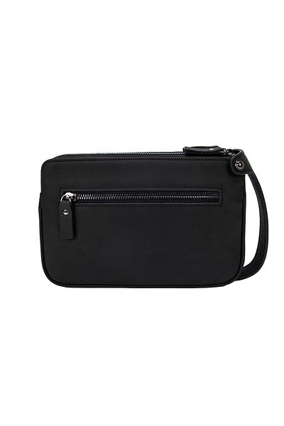 KANGAROO KINGDOM Men's Portfolio - Genuine Calf Leather, Crazy Horse 1285-zs Black Clutch Handbag