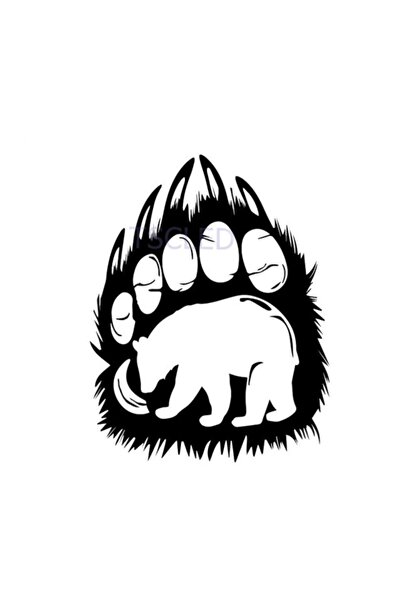 TSC Bear Silhouette Paw Print Sitting Car Sticker