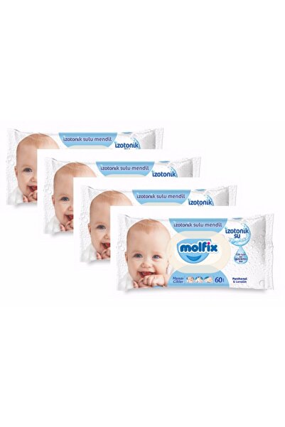 Molfix Hassas Ciltler 4'lü Izotonik Sulu Islak Havlu 4*60=240 Mendil