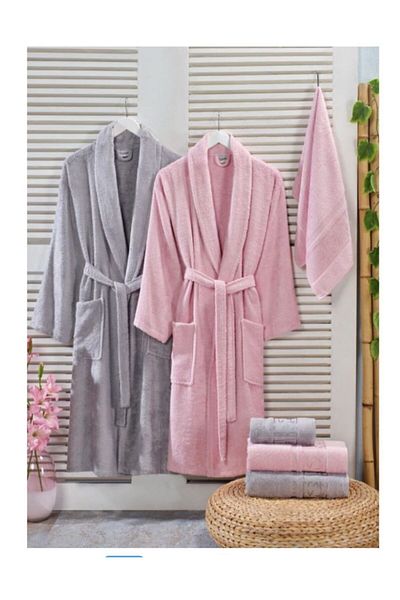 HAYIRLIGROUP Julie Lena Garden Bamboo 6 Piece Οικογενειακό Σετ Μπουρνούζι Σετ μπουρνούζι