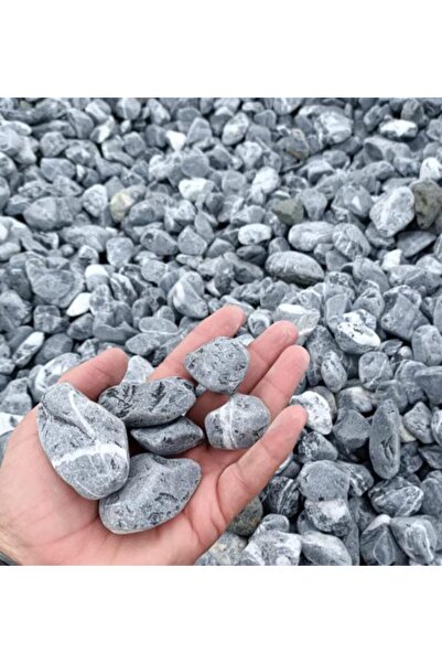 E&Z DOĞAL TAŞ Kırçıllı Siyah 5 kg 2-4cm Doğal Dekoratif Peyzaj Süs Taşı