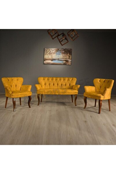 Kaseria Kurumsal Sarı Kollu Çay Seti Koltuk Takımı Ksry115