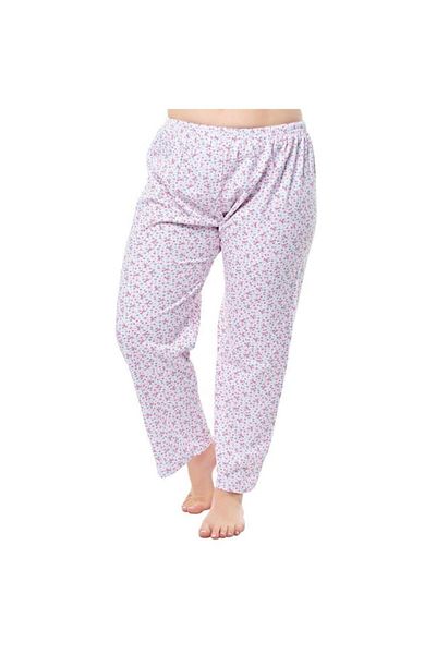 Seher Yıldız Women's White Patterned Long Pajama Bottoms