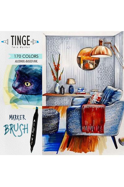 Tinge Art Twin Double Tip Marker Art Pen Pastel Blue 67