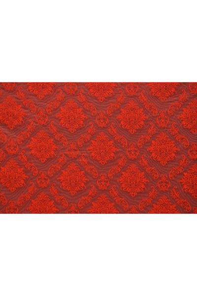 AKÇA TEKSTİL Damaks Red Color Single Wing Ready-made Planted Pleated Background Curtain 75*260 Cm