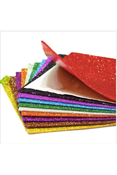 Hobialem 10 Renk, Simli, Yapışkanlı, Eva, A4 Boyutunda, Hobi, Okul, El Işi